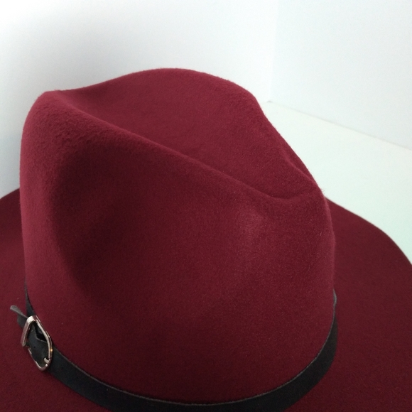 Women's Burgundy Floppy Brim Fedora Hat NWT - Picture 5 of 10